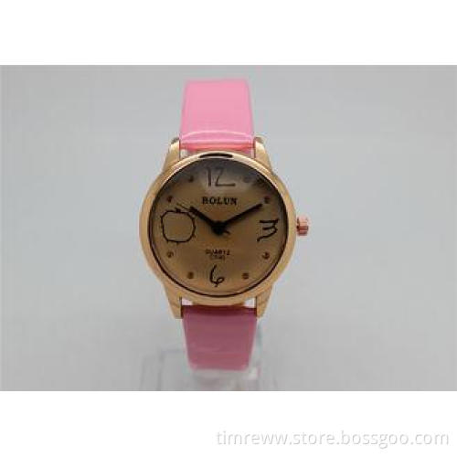 1ATM Cute pink Ladies Wrist Watches with quartz movement co